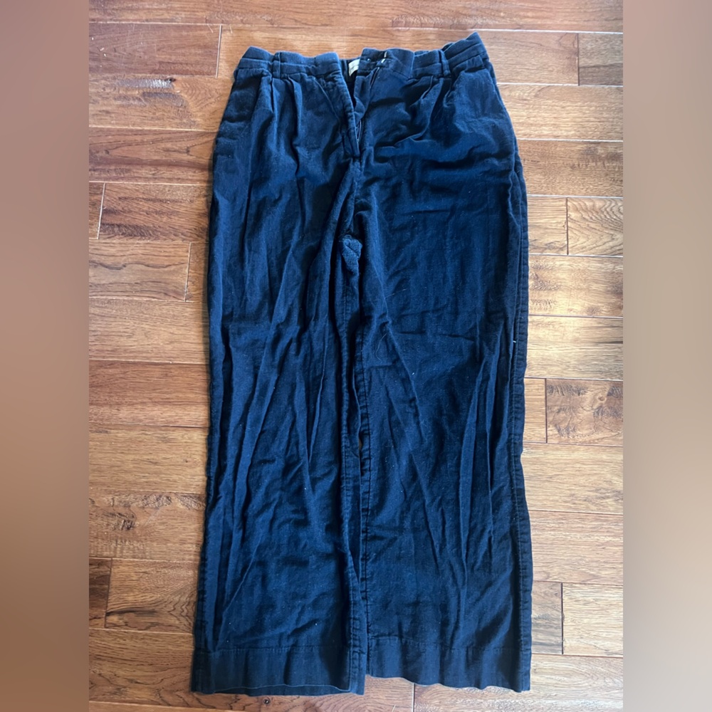 Black linen blend Pants by Abercrombie